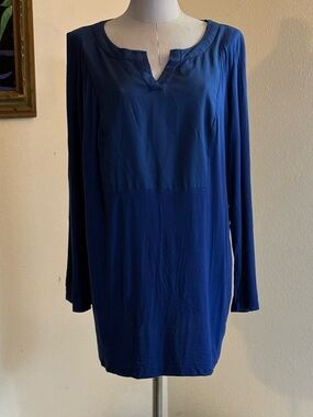 Denim 24/7 Royal Blue V‑Notch Tunic Top